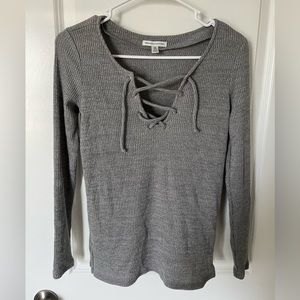 American Eagle Lace up top